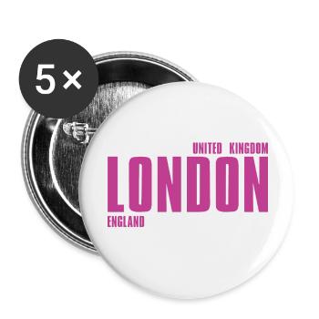 Pink London Typography T-shirt - Buttons klein 25 mm (5er Pack) - Weiß - Vorne