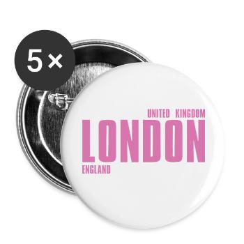 Mot Rose de Londres - Lot de 5 petits badges (25 mm) - blanc - Devant
