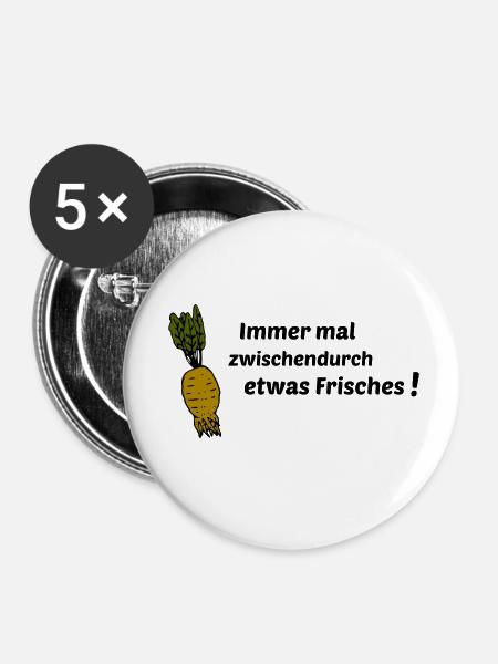 Immer mal etwas Frisches - Buttons klein 25 mm (5er Pack) - Weiß