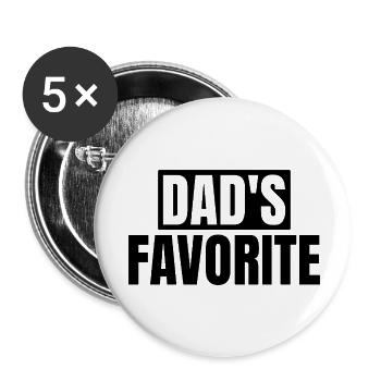 Préféré de papa Je suis le préféré de papa - Lot de 5 petits badges (25 mm) - blanc - Devant