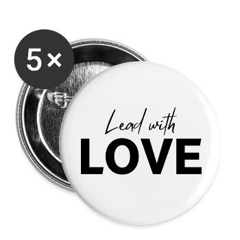 Commencez avec AMOUR - Lot de 5 petits badges (25 mm) - blanc - Devant