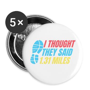 Course à pied : ils ont dit 1,31 mile coureur de marathon - Lot de 5 petits badges (25 mm) - blanc - Devant