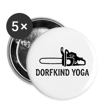 Dorfkind Yoga Chainsaw - Buttons klein 25 mm (5er Pack) - Weiß - Vorne