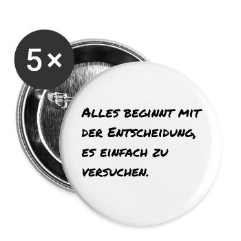Dicton motivant - Lot de 5 petits badges (25 mm) - blanc - Devant