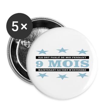9 Monate - Buttons klein 25 mm (5er Pack) - Weiß - Vorne