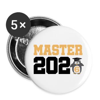 Master 2026 Graduation Graduation - Buttons small 1''/25 mm (5-pack) - white - Front