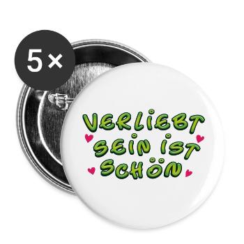 Être amoureux, c’est beau - Lot de 5 petits badges (25 mm) - blanc - Devant