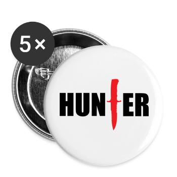 Wildjäger – Jagd - Buttons klein 25 mm (5er Pack) - Weiß - Vorne