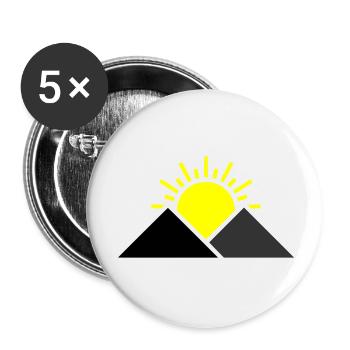 Sonne Berge Landschaft - Buttons klein 25 mm (5er Pack) - Weiß - Vorne