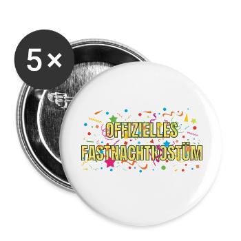 Offizielles Fastnachtkostüm - Buttons klein 25 mm (5er Pack) - Weiß - Vorne