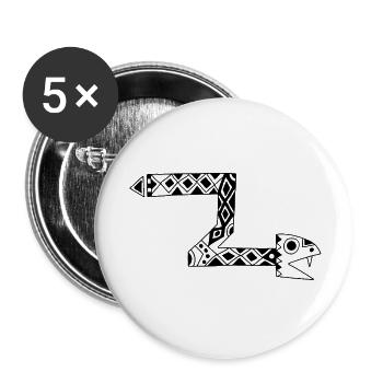 Black Totem Snake - Buttons small 1''/25 mm (5-pack) - white - Front