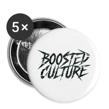Culture boostée pour les fans de tuning autocollants - Lot de 5 petits badges (25 mm) - blanc - Devant