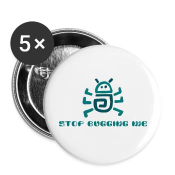 Hör auf, mich zu nerven, Cartoon - Buttons klein 25 mm (5er Pack) - Weiß - Vorne