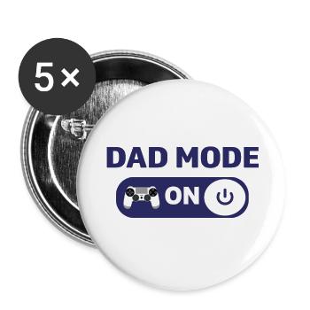 Mode papa activé – Strong Dad Life Design - Lot de 5 petits badges (25 mm) - blanc - Devant