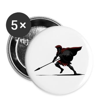 Spartan Shadow and Spear Mascot Spartan Stealth - Buttons small 1''/25 mm (5-pack) - white - Front