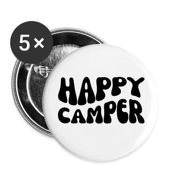 Happy Camper - Buttons klein 25 mm (5er Pack) - Weiß - Vorne