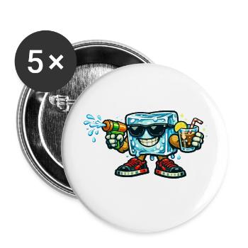 IJsblok Zomer Splash - Buttons small 1''/25 mm (5-pack) - white - Front