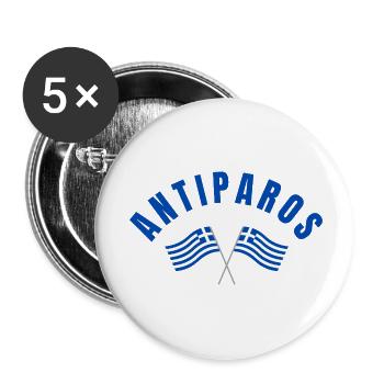 Drapeaux grecs d’Antiparos - Lot de 5 petits badges (25 mm) - blanc - Devant