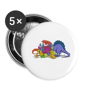 Dinosaurs are all friends - Lot de 5 petits badges (25 mm) - blanc - Devant
