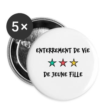 EVJF. JUST MARRIED. SAINT VALENTIN. COUPLE.  - Lot de 5 petits badges (25 mm) - blanc - Devant