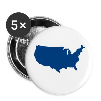 Carte des États-Unis - Lot de 5 petits badges (25 mm) - blanc - Devant