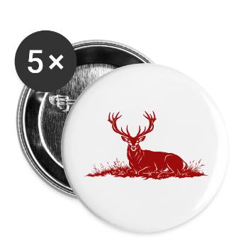 Hirsch  - Buttons klein 25 mm (5er Pack) - Weiß - Vorne