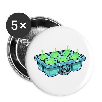 Monster-Eiswürfel im Eiskubentray - Buttons klein 25 mm (5er Pack) - Weiß - Vorne