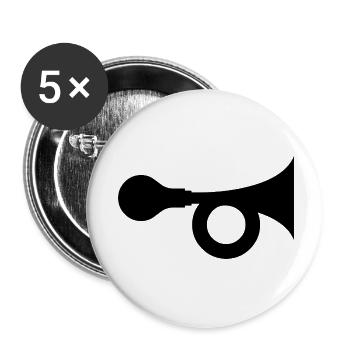 Hupe - Buttons klein 25 mm (5er Pack) - Weiß - Vorne