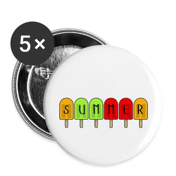 Hello Summer Popsicles - Buttons small 1''/25 mm (5-pack) - white - Front