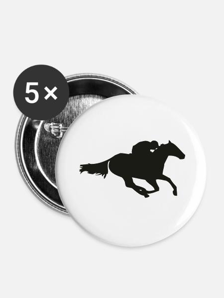 rennpferd - Buttons klein 25 mm (5er Pack) - Weiß