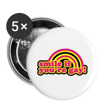 smile if you're gay - Lot de 5 petits badges (25 mm) - blanc - Devant