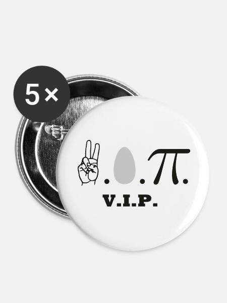 VIP - Buttons klein 25 mm (5er Pack) - Weiß
