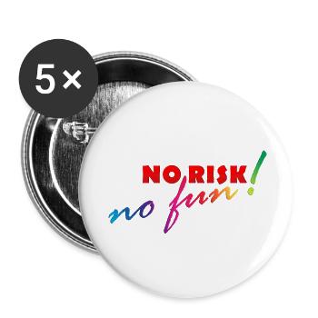 AUCUN RISQUE - NO FUN - Lot de 5 petits badges (25 mm) - blanc - Devant