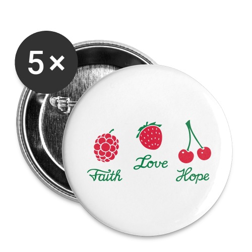 faith, love, hope - Buttons klein 25 mm (5er Pack)