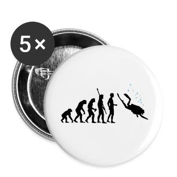 evolution_taucher_c_2c - Buttons klein 25 mm (5er Pack) - Weiß - Vorne