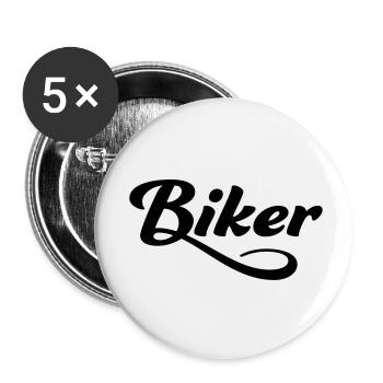 Biker - Buttons klein 25 mm (5er Pack) - Weiß - Vorne