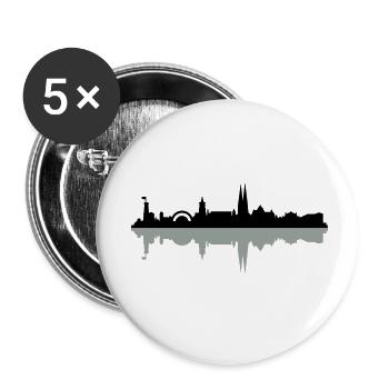 Skyline Bielefeld - Buttons klein 25 mm (5er Pack) - Weiß - Vorne