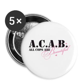Up2u_ACAB_black - Buttons klein 25 mm (5er Pack) - Weiß - Vorne