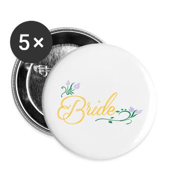 Bride Color - Buttons klein 25 mm (5er Pack) - Weiß - Vorne