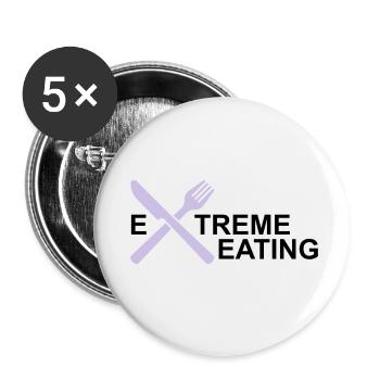 manger - Lot de 5 petits badges (25 mm) - blanc - Devant