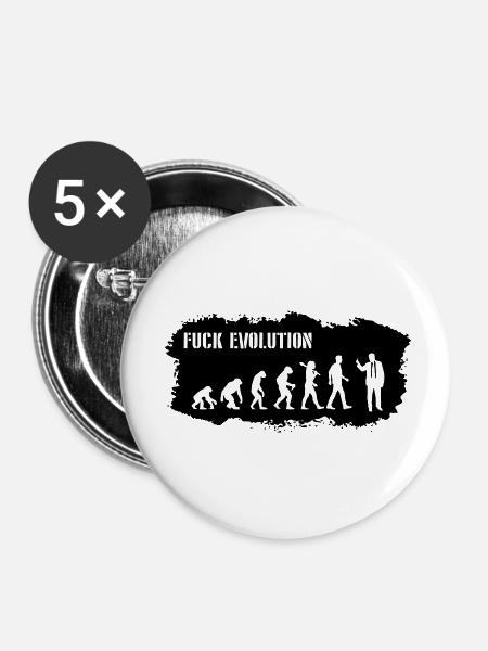 Evolution of Badass - Buttons klein 25 mm (5er Pack) - Weiß