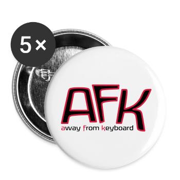 afk_pc_2c - Lot de 5 petits badges (25 mm) - blanc - Devant