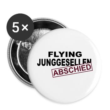 junggesellenabschied - Buttons klein 25 mm (5er Pack) - Weiß - Vorne