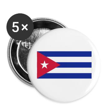 cuba flag - Buttons klein 25 mm (5er Pack) - Weiß - Vorne