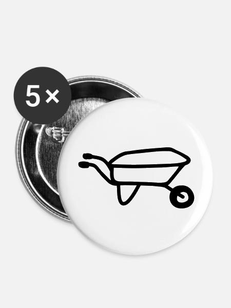 Schubkarre - line - Buttons klein 25 mm (5er Pack) - Weiß