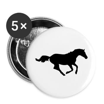 horse silhouette - Buttons klein 25 mm (5er Pack) - Weiß - Vorne
