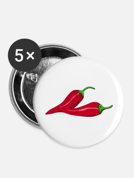 Pepperoni - Buttons klein 25 mm (5er Pack) - Weiß