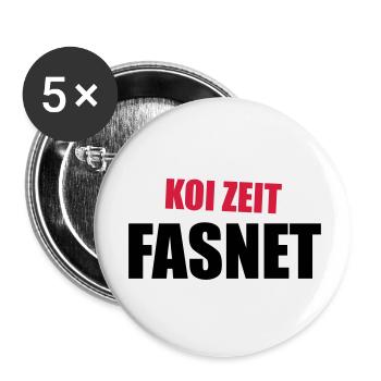 Koi Zeit Fasnet - Buttons klein 25 mm (5er Pack) - Weiß - Vorne