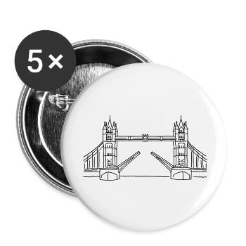 London Tower Bridge - Buttons klein 25 mm (5er Pack) - Weiß - Vorne