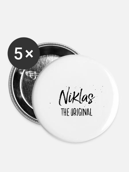 Niklas - Buttons klein 25 mm (5er Pack) - Weiß